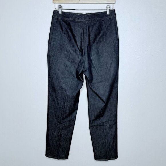 St. John Black Label Dark Wash Flat Front Straight Leg Denim - Women’s US 8 - Picture 2 of 7